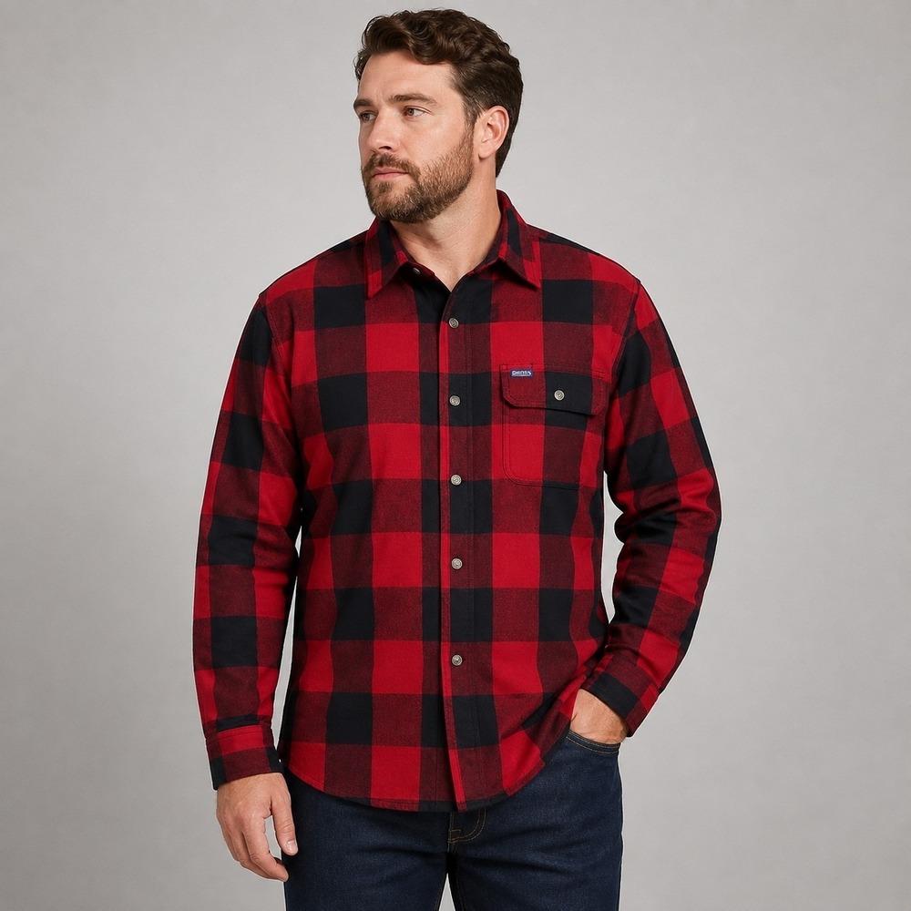 Smith's Workwear Buffalo Plaid Flannel Shirt Men's Large Lumberjack Gorpcore